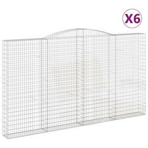 vidaXL Coșuri gabion arcuite, 6 buc, 400x30x220/240cm, fier galvanizat