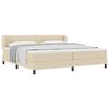vidaXL Pat cu arcuri cu saltea cu headboard Crem 200 x 200 cm țesătură