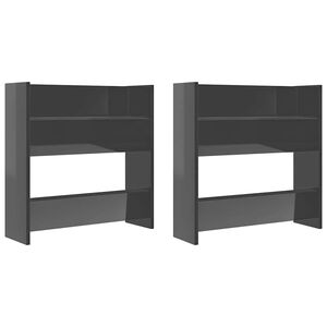vidaXL Pantofare de perete, 2 buc., gri extralucios, 60x18x60 cm, PAL