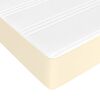 vidaXL Pat box spring cu saltea, crem, 100x200 cm, piele ecologică