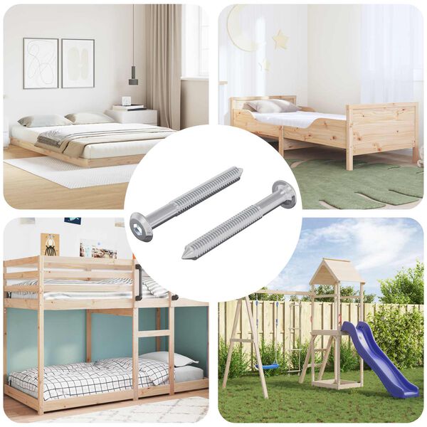 vidaXL Șurub 2 pcs Argintiu M6 x 50 mm Oțel