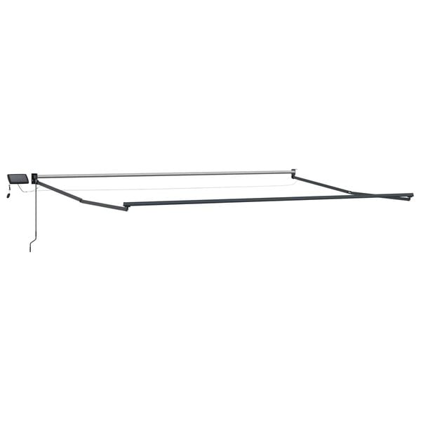 vidaXL Marchiză retractabilă manuală cu led-uri Alb 4 x 2 m