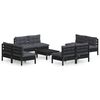 vidaXL Set mobilier de grădină cu perne, 9 piese, antracit, lemn pin