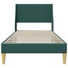 vidaXL Cadru de pat cu headboard Verde &icirc;nchis 100 x 200 cm țesătură
