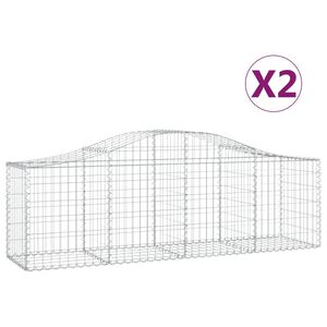 vidaXL Coșuri gabion arcuite 2 buc, 200x50x60/80 cm, fier galvanizat