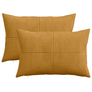 vidaXL Husă pentru pernă 2 pcs ALMELO Galben 30 x 50 cm cord