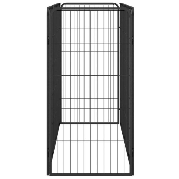 vidaXL Țarc câini 8 panouri, negru 50x100 cm oțel vopsit electrostatic