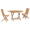 vidaXL Set Bistro de Grădină 3 pcs Maro Lemn Teak Solid