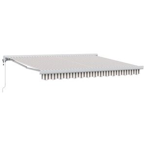 vidaXL Copertină retractabilă Gri deschis și alb. 450 &times; 300 cm