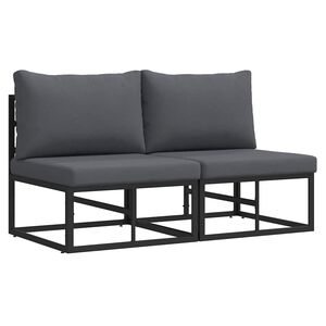 vidaXL 2 buc. Mobilier pentru Exterior Metal Negru și antracit