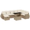 vidaXL Set canapele de grădină, 9 piese, cu perne, bej, poliratan