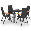 vidaXL Set mobilier de grădină, 5 piese, negru și maro