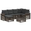 vidaXL Set de canapele pentru grădină 7 pcs Gri și gri &icirc;nchis