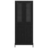 vidaXL Bufet Pe perete Stejar Negru 69,5 x 34 x 180 cm Lemn compozit