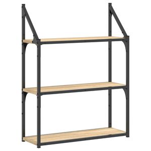 vidaXL Raft cu 3 niveluri stejar sonoma 60x21x78,5 cm, lemn prelucrat