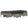 vidaXL Set mobilier de grădină cu perne, 8 piese, gri, poliratan