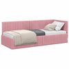 vidaXL Cadru de pat colțar cu headboard Roz 80 cm x 200 cm Catifea
