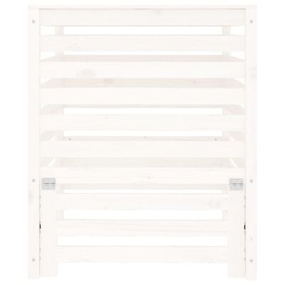 vidaXL Compostor, alb, 82,5x82,5x99,5 cm, lemn masiv de pin