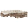 vidaXL Set de canapele pentru grădină 13 pcs Bej și alb crem poliratan