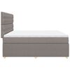 vidaXL Pat box spring cu saltea, gri taupe, 200x200 cm, textil