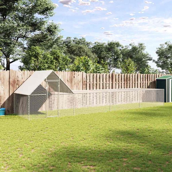 vidaXL Coteț pentru păsări, 8 x 2 x 2 m, oțel galvanizat