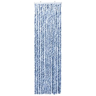 vidaXL Perdea de insecte, albastru, alb, argintiu, 56x185 cm, Chenille