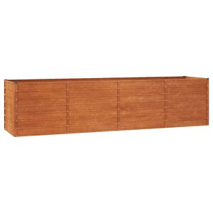 vidaXL Strat &icirc;nălțat de grădină, ruginiu, 320x80x77 cm, oțel corten