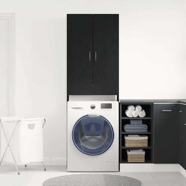 vidaXL Dulap mașina de spălat, stejar negru, 64x25,5x190 cm