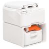 vidaXL Toaletă de camping integrată, alb, 24+17 L HDPE și PP