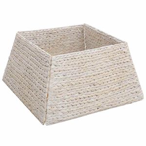 vidaXL Guler pentru Pomul de Crăciun Pătrat Alb 50 x 50 x 25 cm