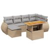 vidaXL Set canapele de grădină, 7 piese, cu perne, bej, poliratan