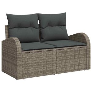 vidaXL Canapea de grădină cu pernă Gri 124 x 62 x 69cm poliratan