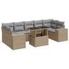vidaXL Set canapele de grădină, 8 piese, cu perne, bej, poliratan