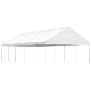 vidaXL Foișor cu acoperiș, alb, 11,15x5,88x3,75 m, polietilenă