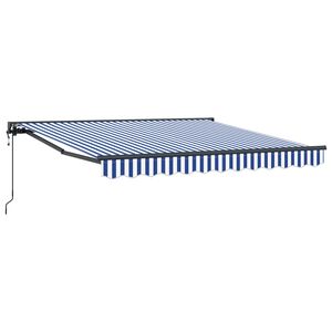 vidaXL Cortina Retractabilă Albastru și Alb 300 x 250 cm