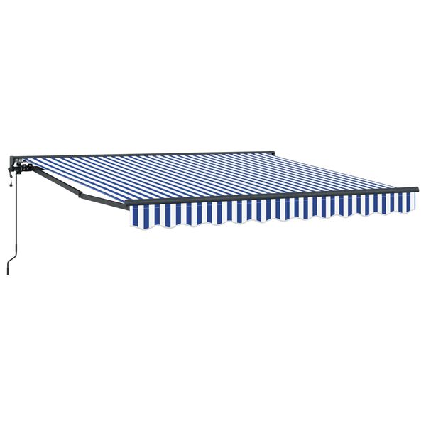 vidaXL Cortina Retractabilă Albastru și Alb 300 x 250 cm
