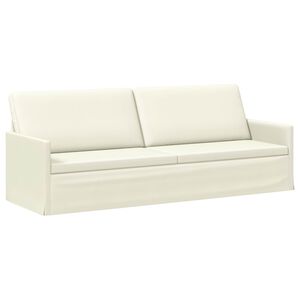 vidaXL Sofă cu 3 locuri Crem 220 x 81 x 82 cm Țesătură din corduroy