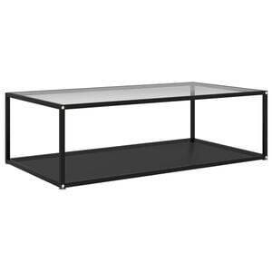 vidaXL Măsuță cafea transparent/negru 120x60x35 cm sticlă securizată