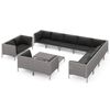 vidaXL Set mobilier de grădină cu perne,13 piese,gri &icirc;nchis, poliratan