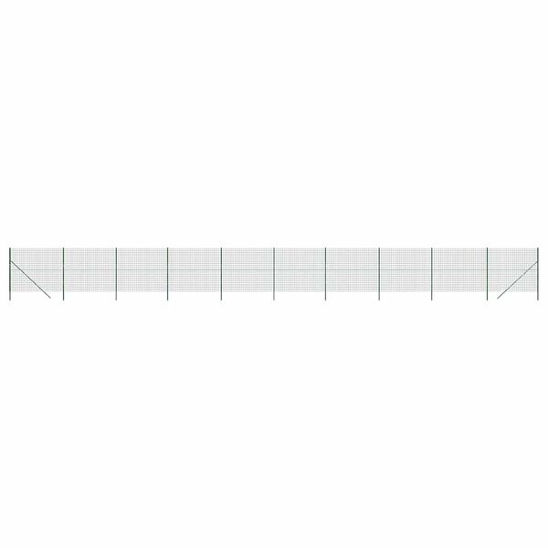 vidaXL Gard plasă de s&acirc;rmă, verde, 2x25 m, oțel galvanizat