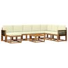 vidaXL Set de canapele de exterior 9 buc. Natural și Crem