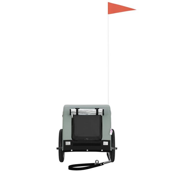 vidaXL Remorcă bicicletă animale companie, gri/negru, oxford/fier