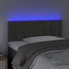 vidaXL Tăblie de pat cu LED, gri &icirc;nchis, 80x5x78/88 cm, catifea