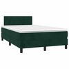 vidaXL Pat box spring cu saltea, verde &icirc;nchis, 120x200 cm, catifea