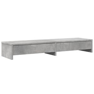 vidaXL Suport monitor cu sertare gri beton 100x27x15 cm lemn prelucrat