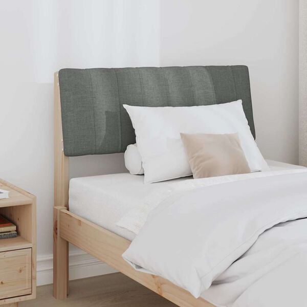 vidaXL Tăblie tapițată Gri &icirc;nchis 80 cm Lemn de pin masiv