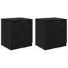 vidaXL Dulap de noapte cu sertar 2 pcs Stejar Negru 45 x 39 x 50 cm