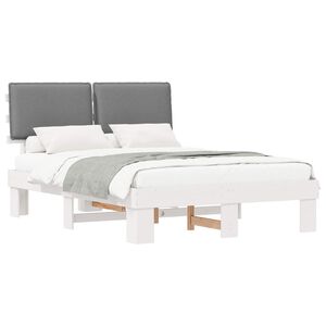 vidaXL Cadru de pat cu tăblie tapițată Gri deschis 160 x 200 cm