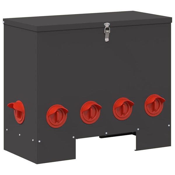 vidaXL Feeder pentru pui Negru 60,5 x 29 x 51 cm Oțel Laminat la Rece