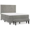vidaXL Pat box spring cu saltea, gri deschis, 140x200 cm, catifea
